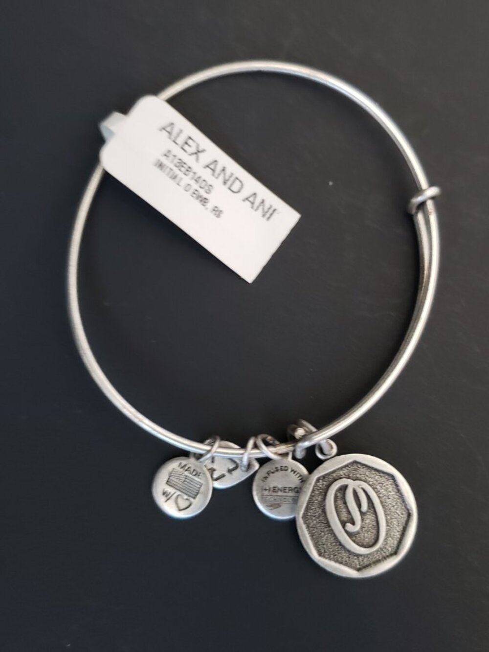 Alex And Ani Name Initial Letter O Bracelet 682